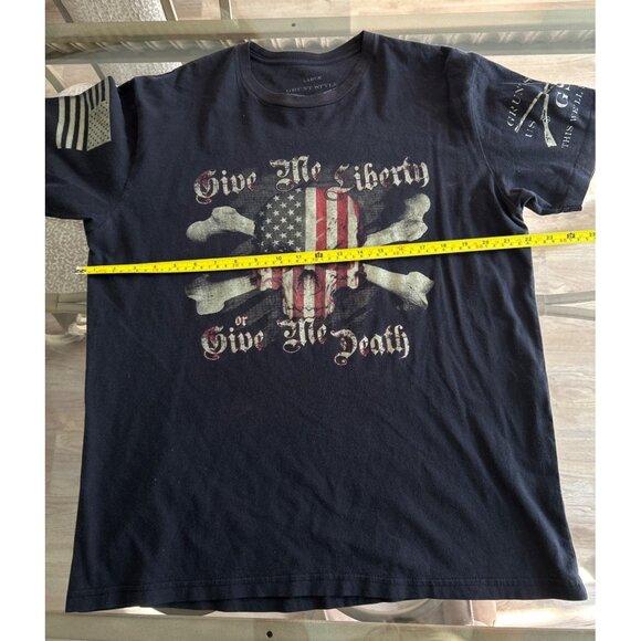 Grunt Style Mens Patriotic T-Shirt "Give Me Liberty Or Give Me Death" Large Blac - Picture 5 of 6